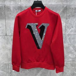 Men's Hoodies & Sweatshirts Selling Style Winter Men's Korean Hoodie European Top Luxury Shiny Diamond Letter Sweatshirt Brand Thick Lon