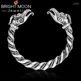 Lateefah Bangle & Bracelet Ancient Silver Colour Dragon Head Open Viking Norse Jewellery Gifts For Him Inte22