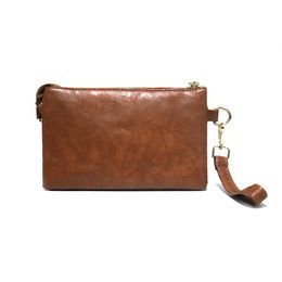 Vegan Leather Evening Bags Crossbody Clutch Bag Solid Color 3 Compartment Women Ruffle Purse With Wristlet Keychain DOM1062021
