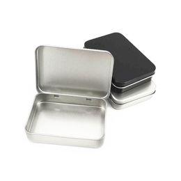 Storage Boxes & Bins 1pcs Metal Tin Silver Black Flip Box Tool Money Coin Candy Key Business Card