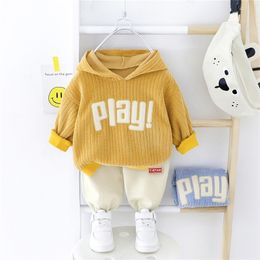 HYLKIDHUOSE Spring Baby Girls Boys Clothing Sets Sports Hooded Tops Pants Children Casual Clothes Toddler Infant Clothing LJ201223