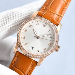 Fashion Women's Watch 36mm Stainless Steel Case Leather Band Mechanical Movement Sapphire Crystal Scratch Resistant Diamond Designer Watch 2022