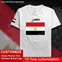 Egypt Country Flag T shirt DIY Custom Jersey Fans Name Number Brand Cotton T shirts Men Women Loose Casual Sports T shirt 220616gx