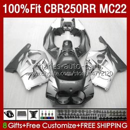 Fairings For HONDA CBR250 CBR 250RR 250 RR CC 250CC 1990 1991 1993 1994 1996 1997 1998 1999 131No.147 CBR250RR MC22 Grey Silver 90 91 92 93 94 95 96 97 98 99 Injection Body