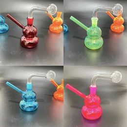 Colorful painting Smoking Glass Oil dab Rig bong Pipe with downstem Percolater water bongs