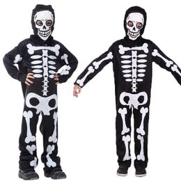 Mascot doll costume Kids Skeleton Costume For Boy Masquerade Children Halloween Costume Skeleton Clothes for Kids Skull Screaming