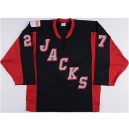 C26 MEN Steve Shrum 27 Odessa Jackalopes Hockey Jersey or custom any name or number retro Jersey