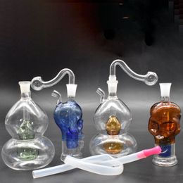 Wholesale Mini Bubbler Water dab rig Bongs with 10mm male glass oil burner bowl and silicone hose