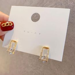Dangle & Chandelier Geometric Earrings Female Korean Temperament Ins Simple Square 2022 Trend Small Retro Jewellery Earrring