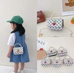 Children's bag cute cross-body handbag baby girl fashion small bags Cheque princess girl purse