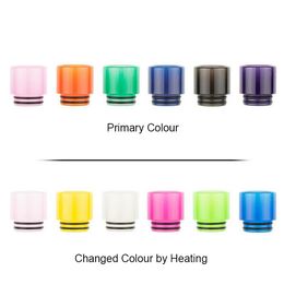 Color Changing Drip Tips Epoxy Allochroic Resin Mouthpiece fit 810 Atomizers Tank Change Colors in Different Temperature