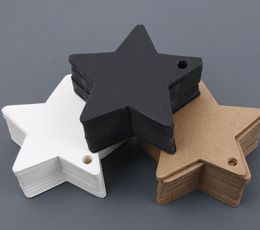 Star Kraft Paper Label Wedding Christmas Halloween Party Favour Price Gift Card Luggage Tags White Black Brown 3Colors