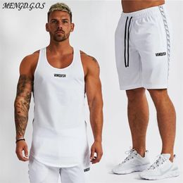 Jogger gym sportswear casual streetwear fashion clothing vest shorts sports men s suits LJ201126