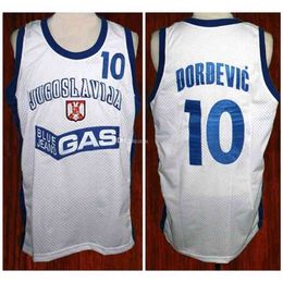 Nikivip Aleksandar Djordjevic #10 Team Jugoslavija Yugoslavia Serbia White Retro Basketball Jersey Mens Stitched Custom Any Number Name Jerseys