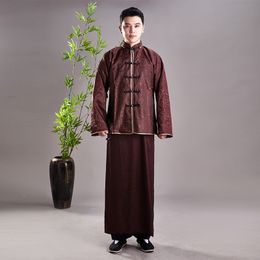 Manchu ethnic clothing Qing Dynasty costume Men's robe traditional Clothes Oriental gown Asian vintage male Apparel