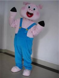 Adult Cartoon Lovely Little Pink Pig Mascot Costume Fancy Dress Christmas Party Costumes high quality