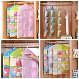 Storage Bags Pockets Wardrobe Hanging Holder Socks Briefs Organizer Clothing Hanger For Closet Shoes Underpants StorageStorage