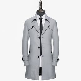 Men's Trench Coats Autumn Men Overcoat Mens Slim Long Dust Coat Men's Jacket Thin Windbreaker Male Outerwear Overcoats XXXXL TopsMen's