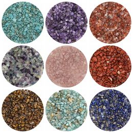 500PCS Loose Gemstone Chip Beads for DIY Making Jewelry Drilled Irregular Raw Rock Stone Healing Crystal Quartz Stone