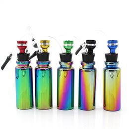 Mini Travel Glass Hookah Pipe Dazzling Colour Philtre Smoking tobacco water bong Pipes Shisha Hookahs Accessories