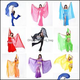 Other Festive Party Supplies Home Garden Belly Dance Scarf Hand Scarfs For Chiffon Throwing Yarn Shawls Veils 250X120Cm Drop Delivery 2021