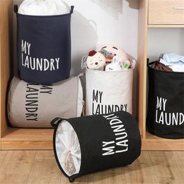 Laundry Bags Foldable Basket Cotton Linen Waterproof Storage Bin Bag Dirty Clothes Hamper