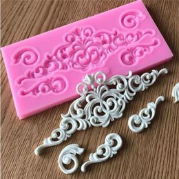 DIY Sugar Craft Cake Vintage Relief Border Silicone Mould Fondant Moulds Cake Decorating Tools Gum Paste Mould 220815