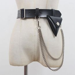 Belts SeeBeautiful Metal Chain Pin Buckle Removable Mini Bag PU Leather Waist All Match Women Summer 2022 Fashion E966Belts Forb22