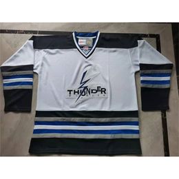 Nc74 Custom Hockey Jersey Men Youth Women Vintage Echl Wichita Thunder Rare High School Size S-6XL or any name and number jersey