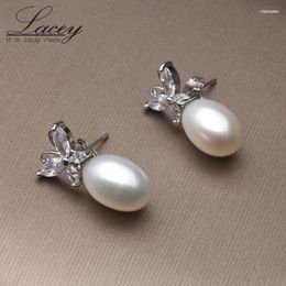 Stud Real Freshwater Pearl Earrings For Women 925 Silver With Girl Gift Vintage Beads Natural JewelryStud StudStud Odet22 Farl22