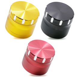 The latest 50x43mm Smoke grinder four -layer Aluminium alloy chamfering tobacco grinding device choices support custom LOGO