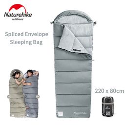 Outdoor Camping Cotton Sleeping Bag Washable Square Keep Warm Expanded With Hood Breathable Soft Spliced 220728