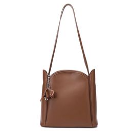 Duffel Bags Large Capacity Women Bucket Bag Genuine Leather Simple Solid Colour Shoulder Casual Tote Handbag For Ladies