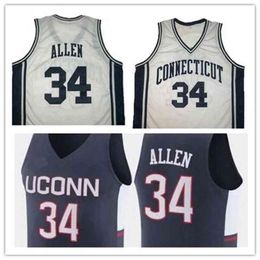 basketball jersey UCONN HUSKIES Ray #34 Allen Connecticut throwback jersey custom embroidery stitched size S-5XL Vest Shirt