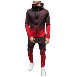 Men's Tracksuits Europe And The United States Muscle Brothers Autumn Winter 3D Sweater Digital Printing Sports Running Hoodie Set