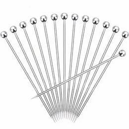 Goldbaking Stainless Steel Cocktail Picks Fruit Toothpicks Martini Glass Picks Dessert Forks Stirring Sticks Cocktail Mixing Stirrer F0712