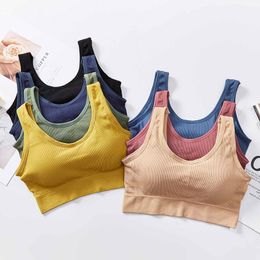 Bustiers & Corsets Sport Women Tank Crop Top Push Up Bra Tops Seamless Camisole Underwear Sports Sleeveless TopsBustiers