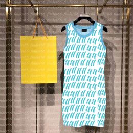 Kadın Örgü Elbiseler Elegant Mektup Parti Elbisesi Kadın Moda Katı Mavi Renk Yaz için Örme