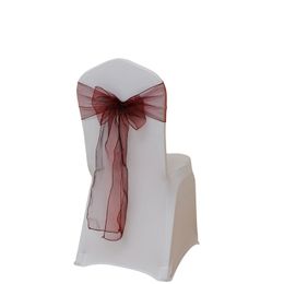 15*275cm Chair Covers Sash Bands Chiars cover bow Chair back yarn Bowribbon Decoration Hotel Wedding Birthday