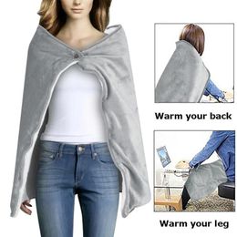 Blankets Electric Heated Blanket Shawl Flannel 39'' X 27'' Thermostat Heating Soft Throw Neck Shoulder Safe HomeBlankets