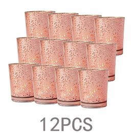 Candle Holders 12Pcs/Set DIY Romantic Glass Votive Holder Cup For Wedding Party Home Decoration Tealight CandlestickCandle
