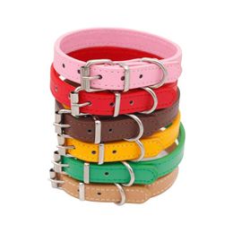 Dog Collars & Leashes Leather Pure Colour Neckband Outdoor Walking Traction Small Medium Sized Large Collar Cat Necklace Pet ProductsDog