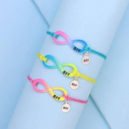 Charm Bracelets Lovecryst 3pcs/set 8 Glyph Handmade Woven Rope Bracelet For Kids Girls Adjustable Cuff Fashion Friendship GiftsCharm Inte22