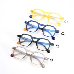 Brand Men Designer Eyeglasses Frame Women Spectacle Frames Myopia Optical Glasses Retro polygonal Reading Glasses with Clear Lens