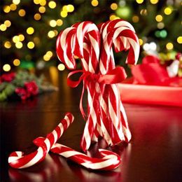 Christmas Decorations 6pcs/pack Tree Hanging Candy Cane Decoration Gift Pendants Year Party Crutch Pendant Decor OrnamentChristmas