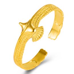 Eagle Flying Feather Pattern Bangles Bracelets Opening Cuff Bangle Luxury Jewellery Gold Bangle