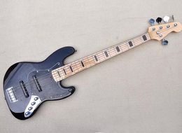 5 Strings Black Electric Jazz Bass Guitar with Maple Fretboard