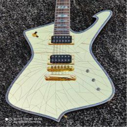 6-string electric guitar, black yellow metal hardware, rosewood fingerboard, yellow mirror decoration, shell inlay