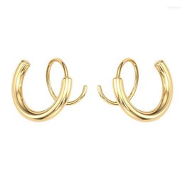 Hoop & Huggie 2pcs Spiral Double Hoops Twisting Earrings Stud Ear Climber EarringsHoop HoopHoop Kirs22