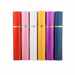 Packing Perfume Bottle The Aluminum Shell Has a Clear Glass Vials Gold Atomizer Press Pump Empty Portable Refillable Cosmetic Packaging Container 12ml